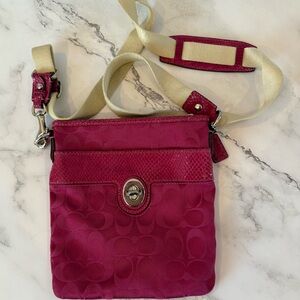Fuschia pink Coach crossbody bag